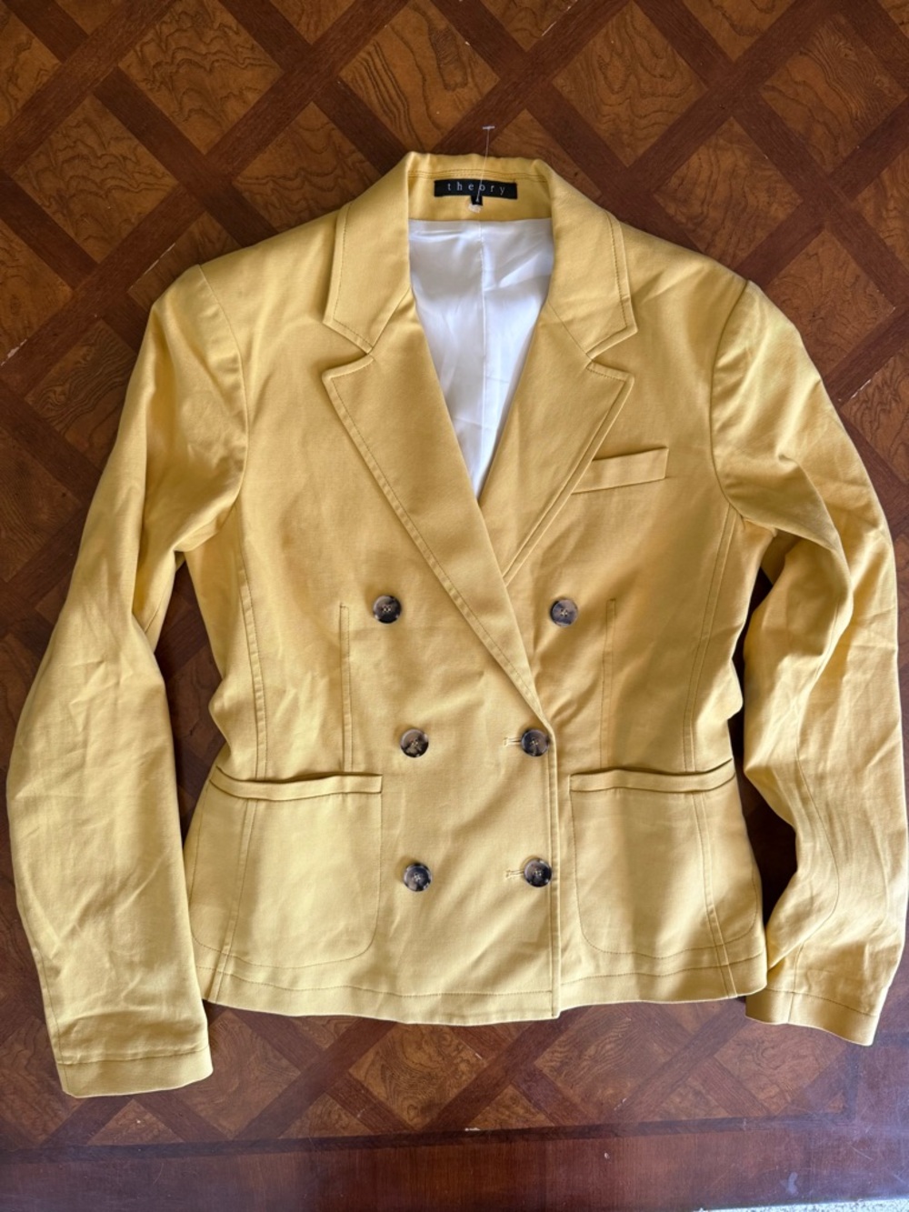 Theory NWOT Yellow Notch-Lapel Blazer